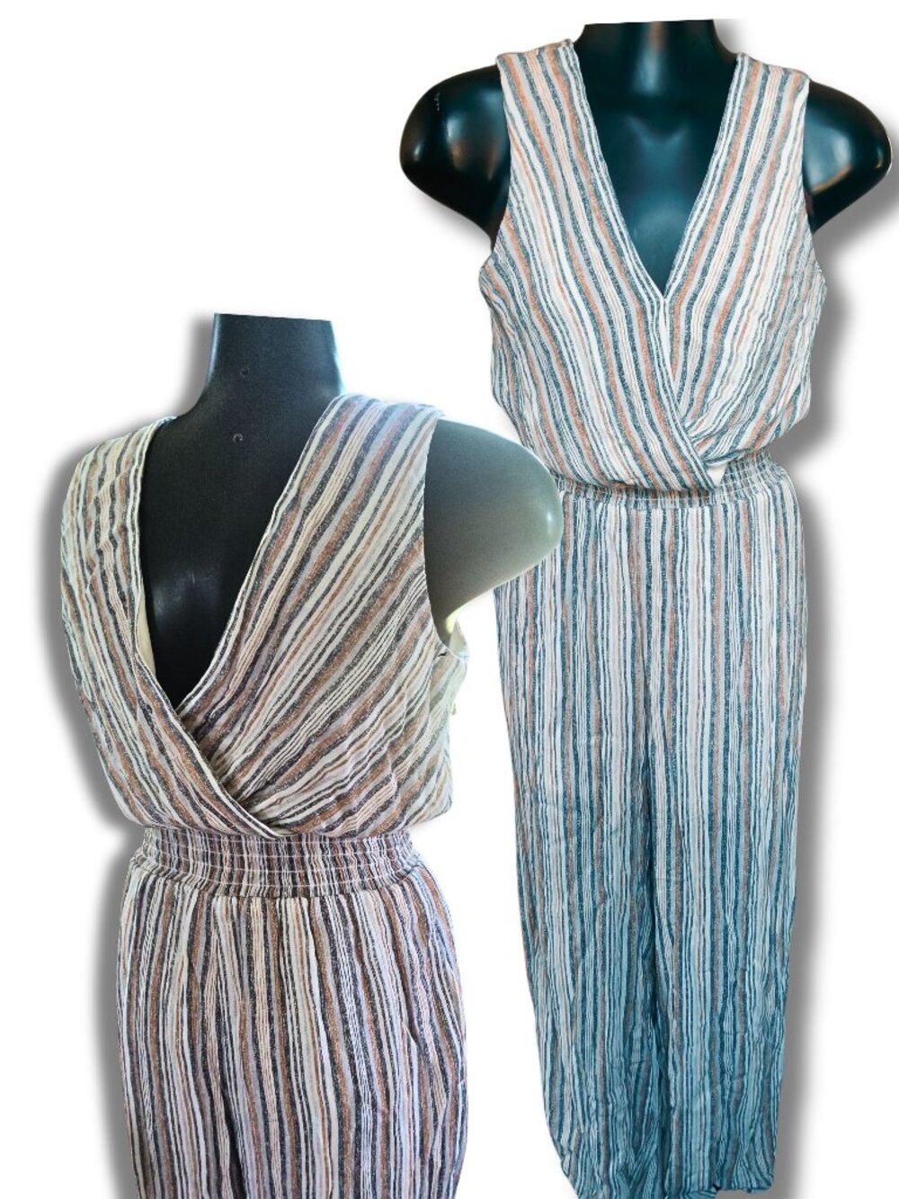 NWT Striped Sleeveless V-Neck Jumpsuit - NWT - Size XS